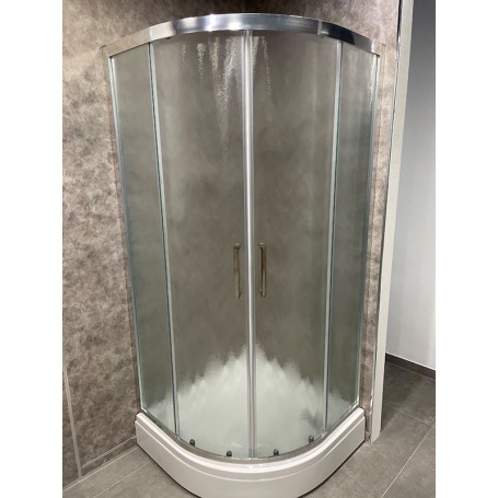 Set – Tossa 90R half circular shower cabin with tub