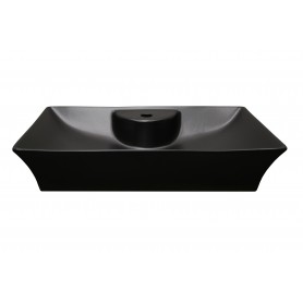 Arianna surface-mounted ceramic washbasin black matt 650x420x130 mm