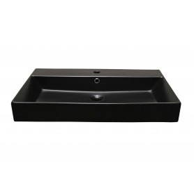 Olivia surface-mounted ceramic washbasin black matt 700x455x100 mm