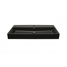 Olivia surface-mounted ceramic washbasin black matt 850x455x100 mm