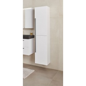 Sharp 170 side bathroom cabinet white gloss black handle