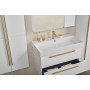 Sharp 170 side bathroom cabinet white gloss gold handle