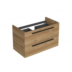 Sharp 85 donji kupaonski ormarić hrast natural crna ručkica