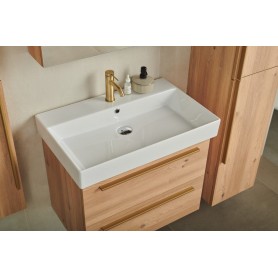 Sharp 70 lower bathroom cabinet oak natural gold handle