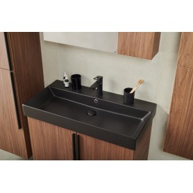 Sharp doors 85 lower bathroom cabinet lincoln black handle