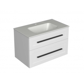 Eternity 80 donji kupaonski ormarić bijel mat crna ručkica