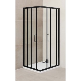 Linz Q Black TRS shower cabine 116-118×199 cm