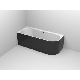 Neat Left Black matte freestanding bathtub 170x75cm