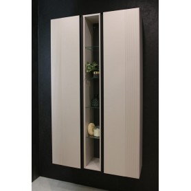 Side bathroom cabinet Miracle 170 cashmere black handle