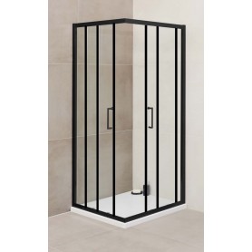 Vienna Q trs black shower glass 128-130 cm