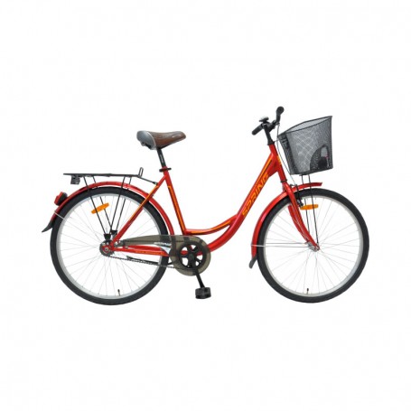 Bicikl Spring-Holland 26, nožna kočnica torpedo/velosteel, košara, crveni, veličina L