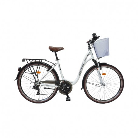 Bicikl Spring-Natura 28, 21 brzina, shimano/ty-300, ženski, košara, v-brake, perla bijeli, vel L (19)
