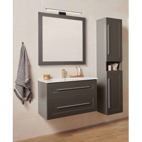 ETERNITY 80 donji kupaonski ormarić grafit supermat sa srebrnom ručkicom