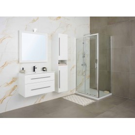 ETERNITY 80 donji kupaonski ormarić bijeli mat sa srebrnom ručkicom