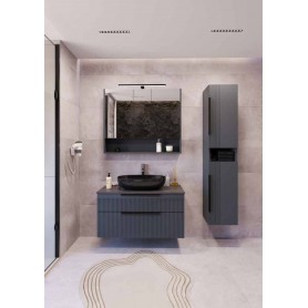 MIRIAD 80 donji kupaonski ormarić u grafitnoj supermat boji s pločom Candela mramor