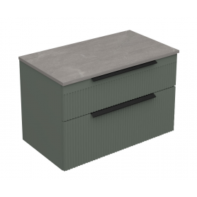 MIRIAD 80 donji kupaonski ormarić u zelenom mat dekoru s pločom Candela mramor