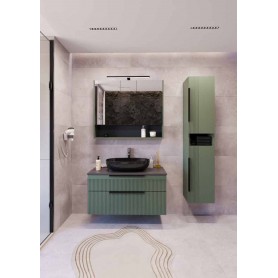MIRIAD 80 donji kupaonski ormarić u zelenom mat dekoru s pločom Scivaro škriljevac