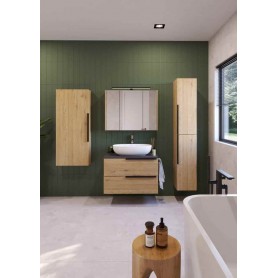 LATERAL 80 bathroom vanity unit in natural oak decor with Scivaro slate top