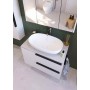 LATERAL 70 white gloss bathroom vanity unit with Candela marble top