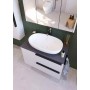 LATERAL 70 white gloss bathroom vanity unit with Scivaro slate top