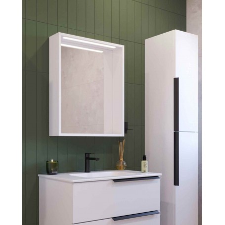 LATERAL mirror with LED lamp white gloss