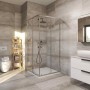 TK RAPIDO 90KV chrome square shower cabin 90x90x195cm