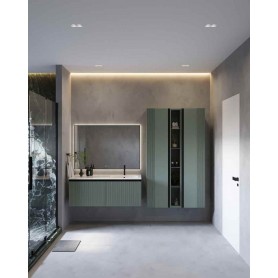 MIRAGE 120 donji kupaonski ormarić desni u zelenom mat dekoru s crnim ručkicama