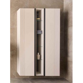 MIRAGE 170 side folding bathroom cabinet cashmere with black handles