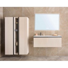 MIRAGE 120 donji kupaonski ormarić lijevi kašmir s crnim ručkicama