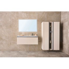 MIRAGE 120 bathroom vanity unit right cashmere with black handles