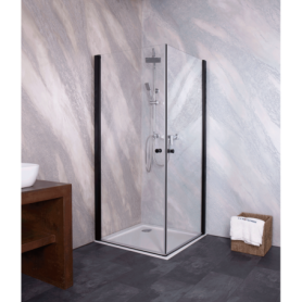 Vrata za tuš kabinu mat crna 65-67x195cm