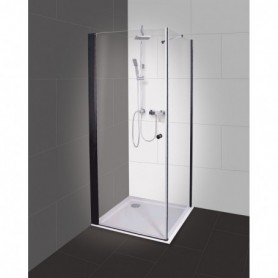 Stakleni fiksni dio tuš stijene crni mat 85-87x195cm