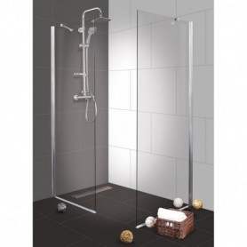 Stekleni fiksni del za tuš kabino krom 95-97x195cm (D11100)