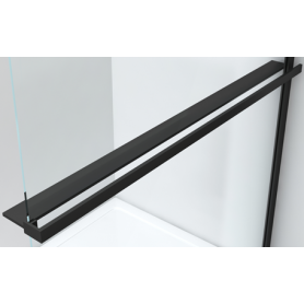 Držalo za brisače + polica za WALK IN aluminij 120 cm črna