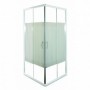 Rectangular shower cabin with white stripes 79-80x79-80x180