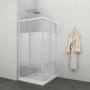 Rectangular shower cabin with white stripes 79-80x79-80x180