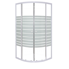 Semicircular shower cabin 2 doors white 89-90x89-90x190