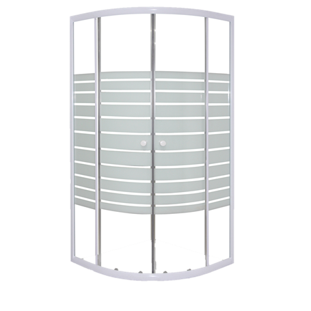 Polukružna tuš kabina 2 vrata bijela 89-90x89-90x190