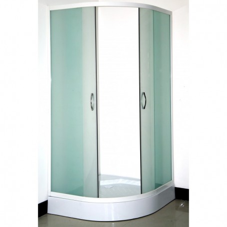 SEMI-CIRCULAR SHOWER CABIN 80 CM WHITE MATT