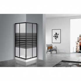 Corner entry, black 78-90x190 cm striped