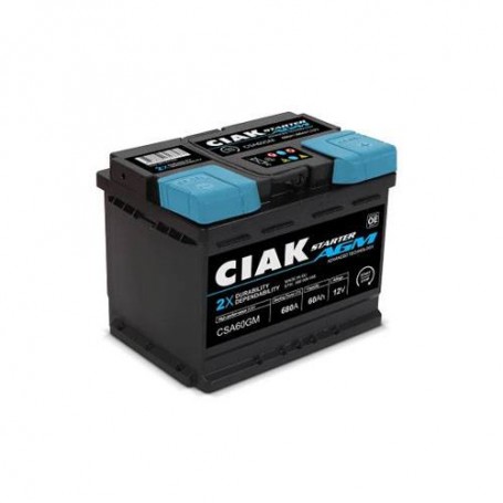 Battery CIAK Starter AGM 12V-60Ah R+ for personal vehicles