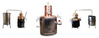 Fruit distilling pot stills for home-made brandy making. Distilling pot stills made from pure copper.
